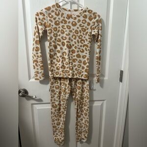 Girls size 10 Cat & Jack Tan and white Leopard Pajama Set Kids sleepwear